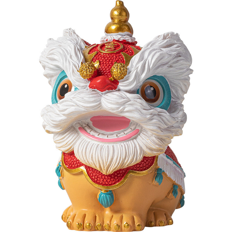 Fortune Guardian Lion Statue – Red Head