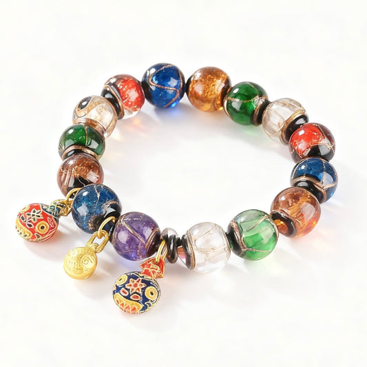 Ancient Incense Ash Glass Gold-Swallowing Beast Bracelet-Color