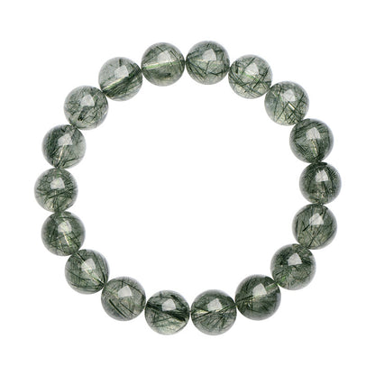 Grade 5A Transparent Green Hair Crystal Bracelet (Green Rutilated Quartz Bracelet)
