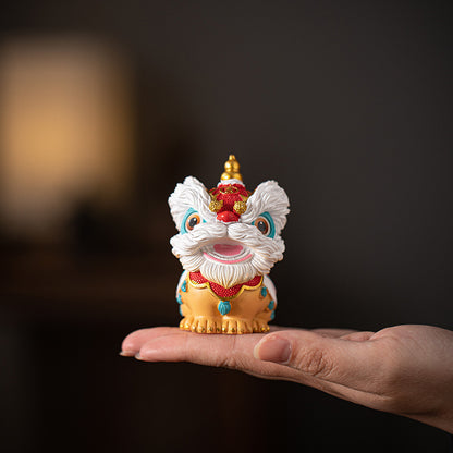 Fortune Guardian Lion Statue – Red Head