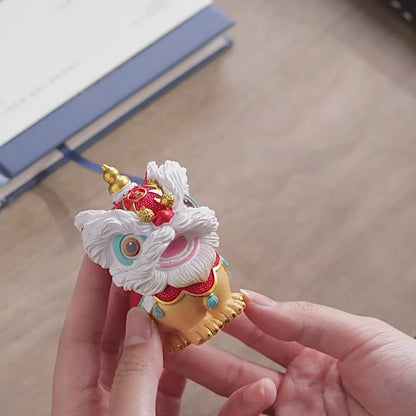 Fortune Guardian Lion Statue – Red Head